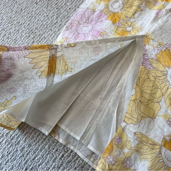 REISS Kay Linen Tie Front Midi Dress In Yellow NWT - Picture 8 of 14